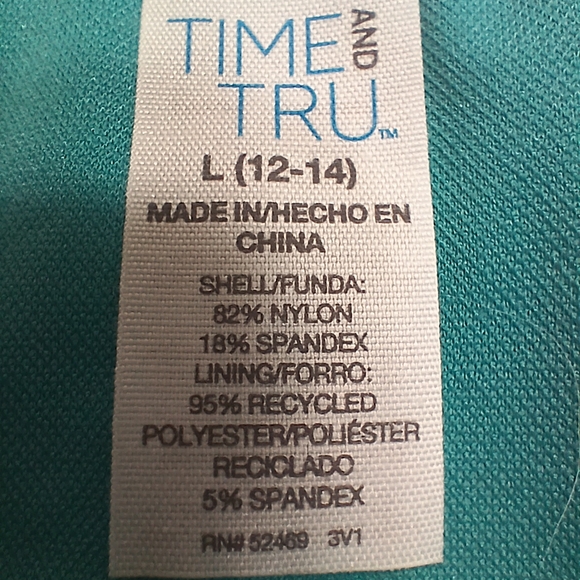 Time and Tru Floral Blue and Pink Swim Set Women's Size Bottoms L TOP 1X - Picture 9 of 12